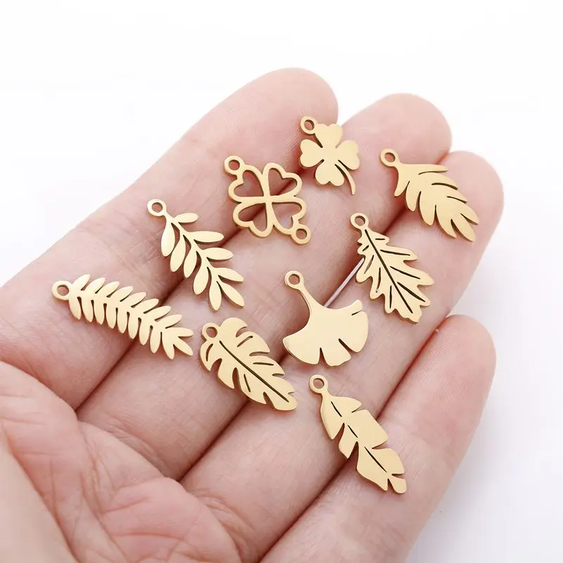 20 pieces New Stainless Steel Leaf Charm Pendants Hollowed Out Handmade Earrings Bracelets Necklaces DIY Jewelry Findings
20 pieces New Stainless Steel Leaf Charm Pendants Hollowed Out Handmade Earrings Bracelets Necklaces DIY Jewelry Findings