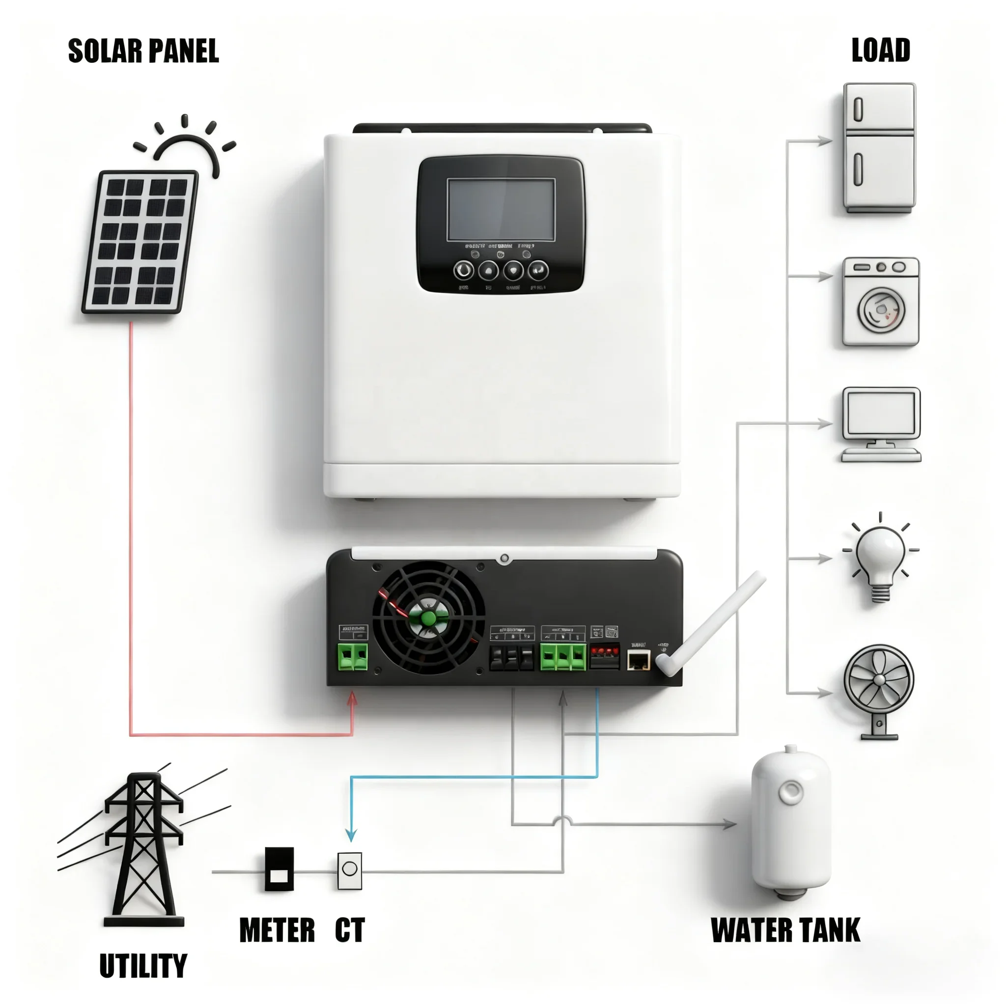 New Era 8200W Solar Grid Tied Inverter 8.2kW Solar Water Heater with Anti-reverse Flow & Water Temp Monitoring Via APP
New Era 8200W Solar Grid Tied Inverter 8.2kW Solar Water Heater with Anti-reverse Flow & Water Temp Monitoring Via APP