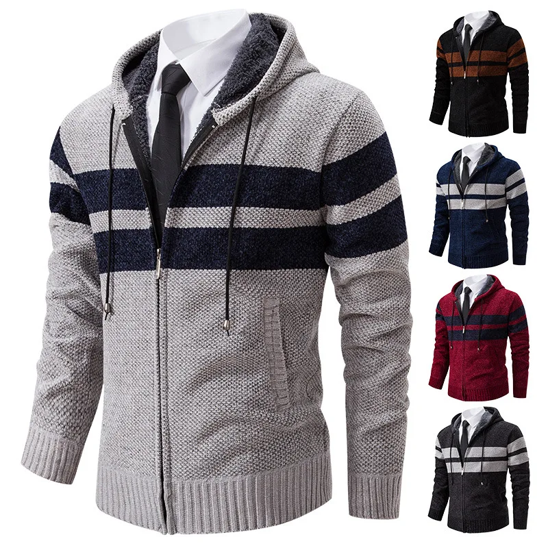 Autumn and winter new color matching hooded sweater jacket men's cardigan trend Korean version fashionable men's knitwear long s
Autumn and winter new color matching hooded sweater jacket men's cardigan trend Korean version fashionable men's knitwear long s