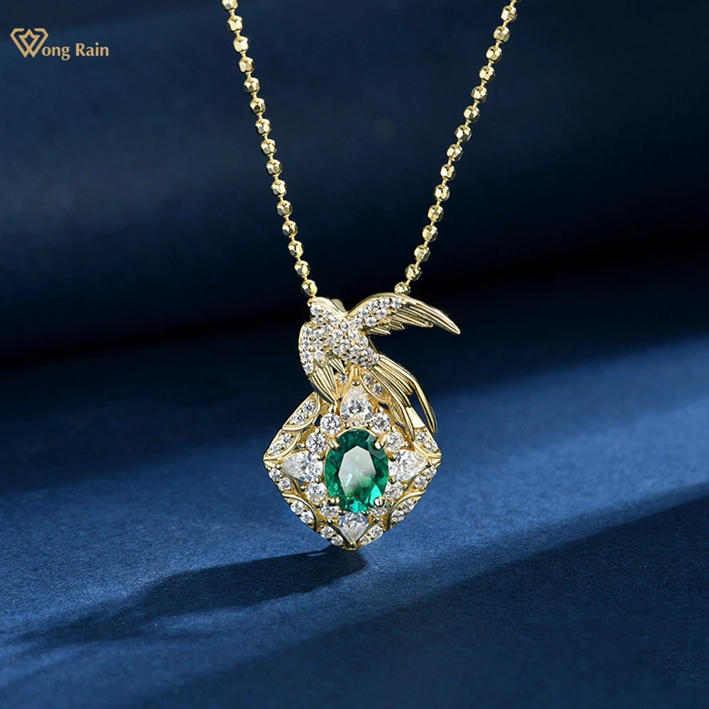 Wong Rain Vintage 925 Sterling Silver Oval Cut 6*8 MM Emerald High Carbon Diamond Gems Pendant Necklace Fine Jewelry Wholesale
Wong Rain Vintage 925 Sterling Silver Oval Cut 6*8 MM Emerald High Carbon Diamond Gems Pendant Necklace Fine Jewelry Wholesale