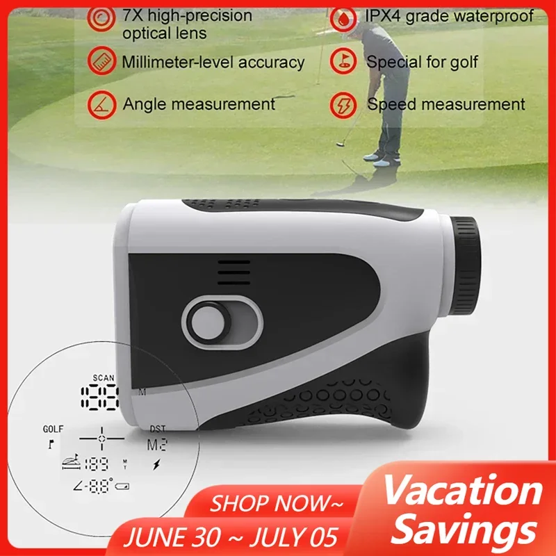Voice-Controlled Golf Laser Rangefinder with Angle Switch Waterproof Vibration Prompt 5-1200 Yards Measuring Range 7X
Voice-Controlled Golf Laser Rangefinder with Angle Switch Waterproof Vibration Prompt 5-1200 Yards Measuring Range 7X
