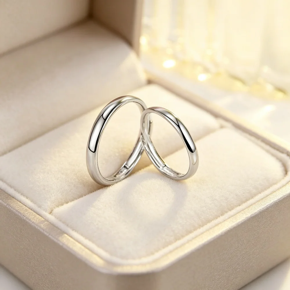 925 Sterling Silver Couple Rings Set Simple Plain Band Adjustable Open Rings for Men Women Promise Wedding Jewelry Gift
925 Sterling Silver Couple Rings Set Simple Plain Band Adjustable Open Rings for Men Women Promise Wedding Jewelry Gift