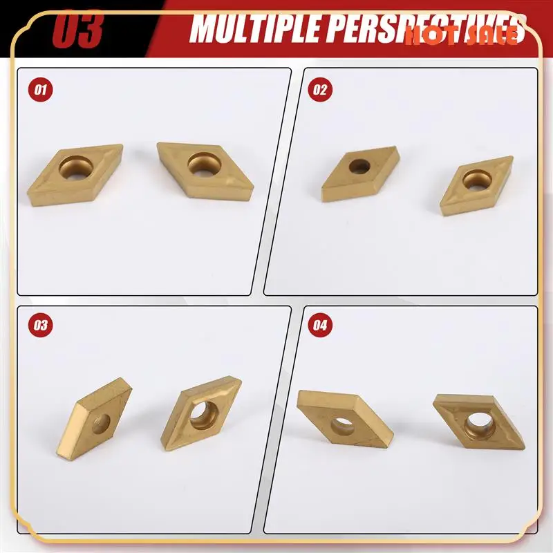 ABFA 10Pcs DCMT070204 YBC251 Blades Gold Carbide Inserts CNC Lathe Cutter For Lathe Turning Tool Boring Bar
ABFA 10Pcs DCMT070204 YBC251 Blades Gold Carbide Inserts CNC Lathe Cutter For Lathe Turning Tool Boring Bar
