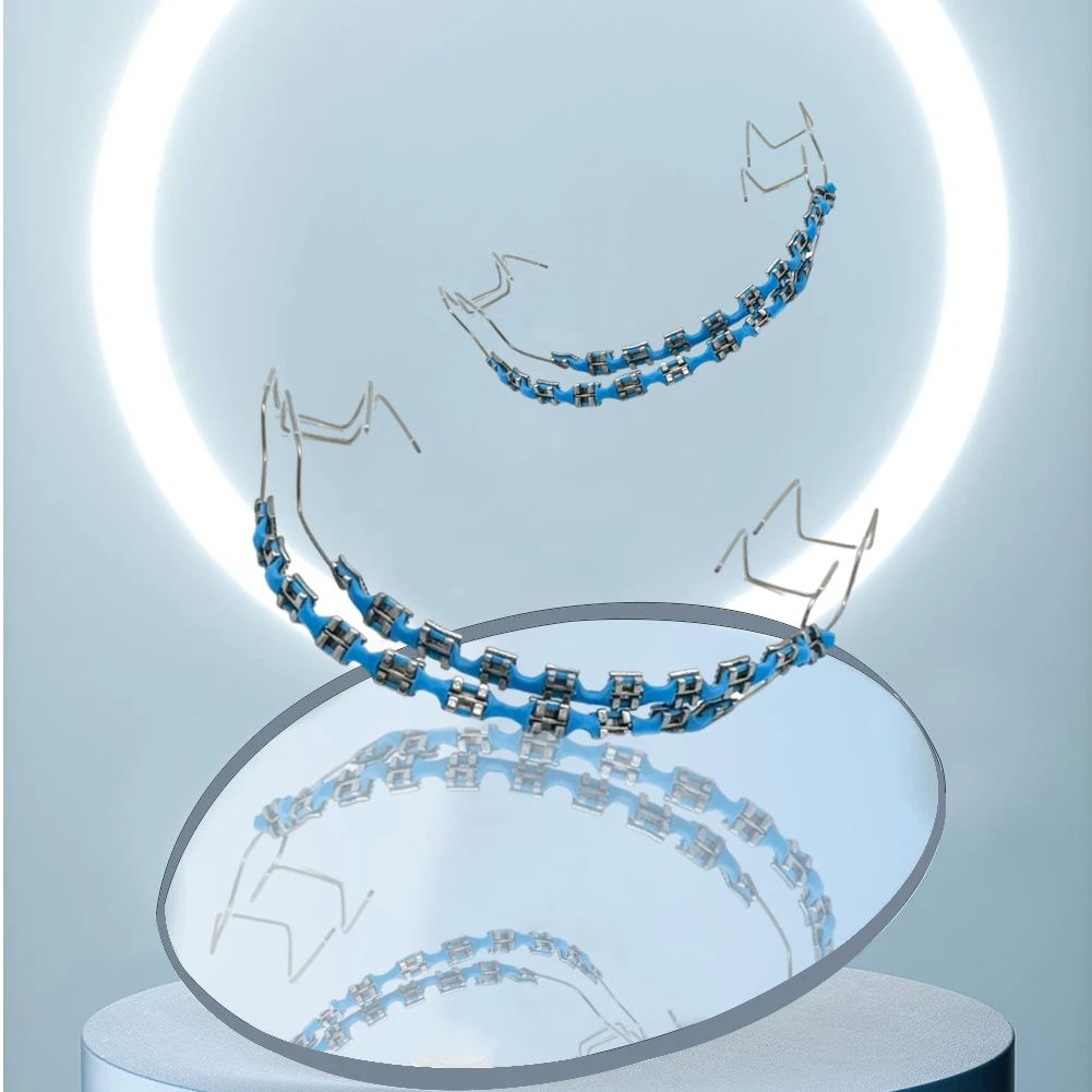 Temporary Tooth Decoration Orthodontic Braces with Metal Wires & Bracket Dental Metal Bracket with Ligature Ties for Tooth Decor 
Temporary Tooth Decoration Orthodontic Braces with Metal Wires & Bracket Dental Metal Bracket with Ligature Ties for Tooth Decor