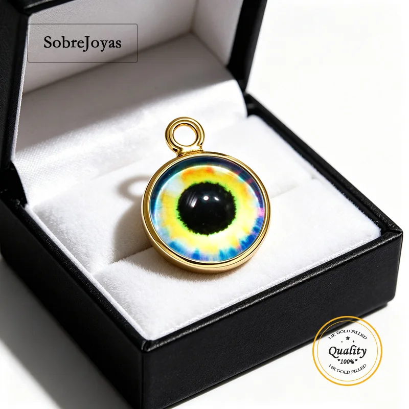 6mm Evil Eye Pendant V-Connector 14K Gold Filled Hypoallergenic Jewelry Accessory for DIY Necklace Charm Making
6mm Evil Eye Pendant V-Connector 14K Gold Filled Hypoallergenic Jewelry Accessory for DIY Necklace Charm Making