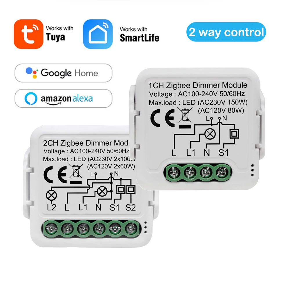Умный диммер Tuya ZigBee, 1/2 кнопочный, с управлением через приложение, работает с Alexa Google Home
Умный диммер Tuya ZigBee, 1/2 кнопочный, с управлением через приложение, работает с Alexa Google Home