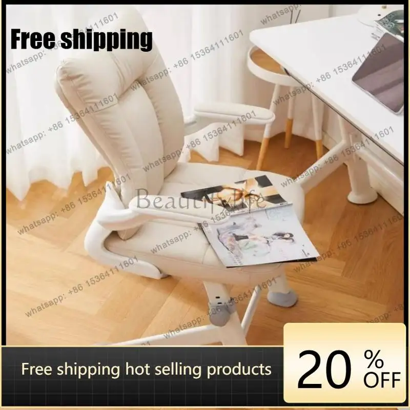 LJY Cushion Beige Office Chairs Ergonomic Vintage Comfortable White Office Chairs Leather Relaxing Sillas De Oficina Furniture
LJY Cushion Beige Office Chairs Ergonomic Vintage Comfortable White Office Chairs Leather Relaxing Sillas De Oficina Furniture