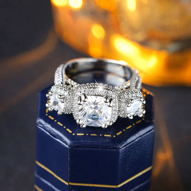 Lace Square Ring Full Pavé Zircon, Sterling Silver Vintage Jewelry for Women, Luxury Gift Free Ship 
Lace Square Ring Full Pavé Zircon, Sterling Silver Vintage Jewelry for Women, Luxury Gift Free Ship