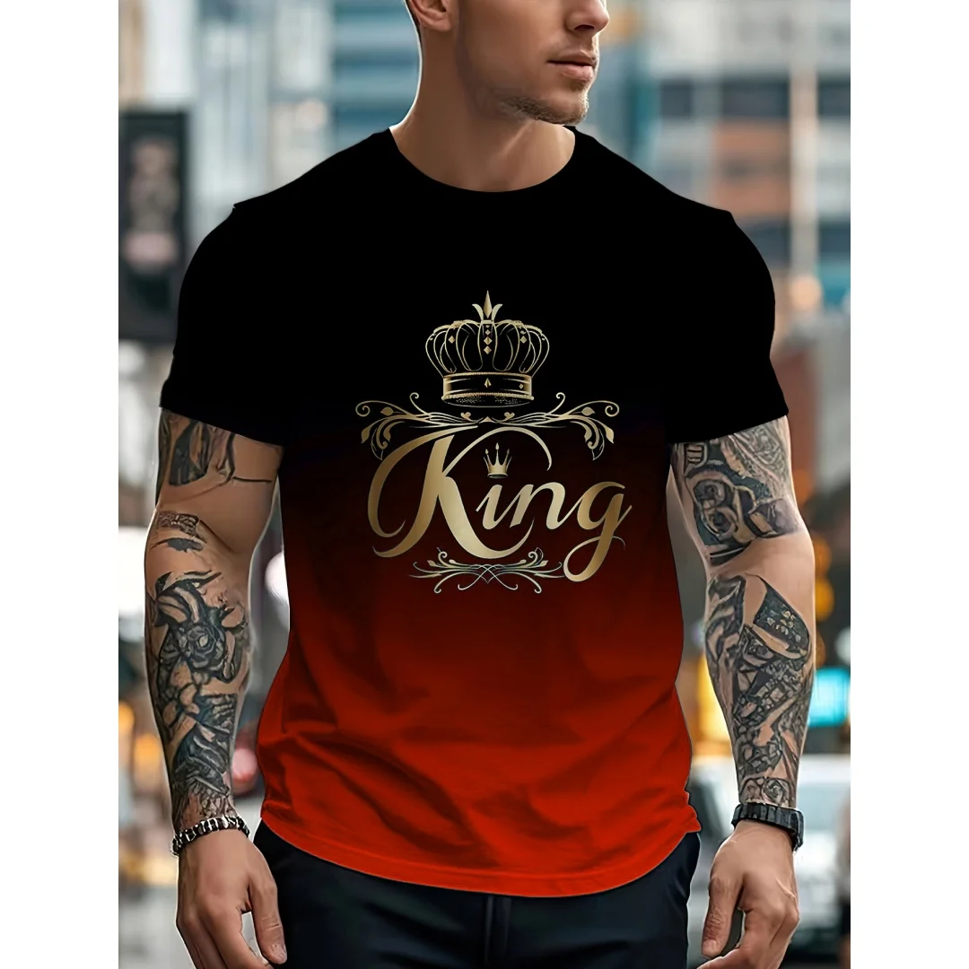 Urban 3D Printed Gradient Text Men's T-Shirt Fashionable Gradient Font Design Comfortable Crew Neck Sportswear for Everyday Wear
Urban 3D Printed Gradient Text Men's T-Shirt Fashionable Gradient Font Design Comfortable Crew Neck Sportswear for Everyday Wear