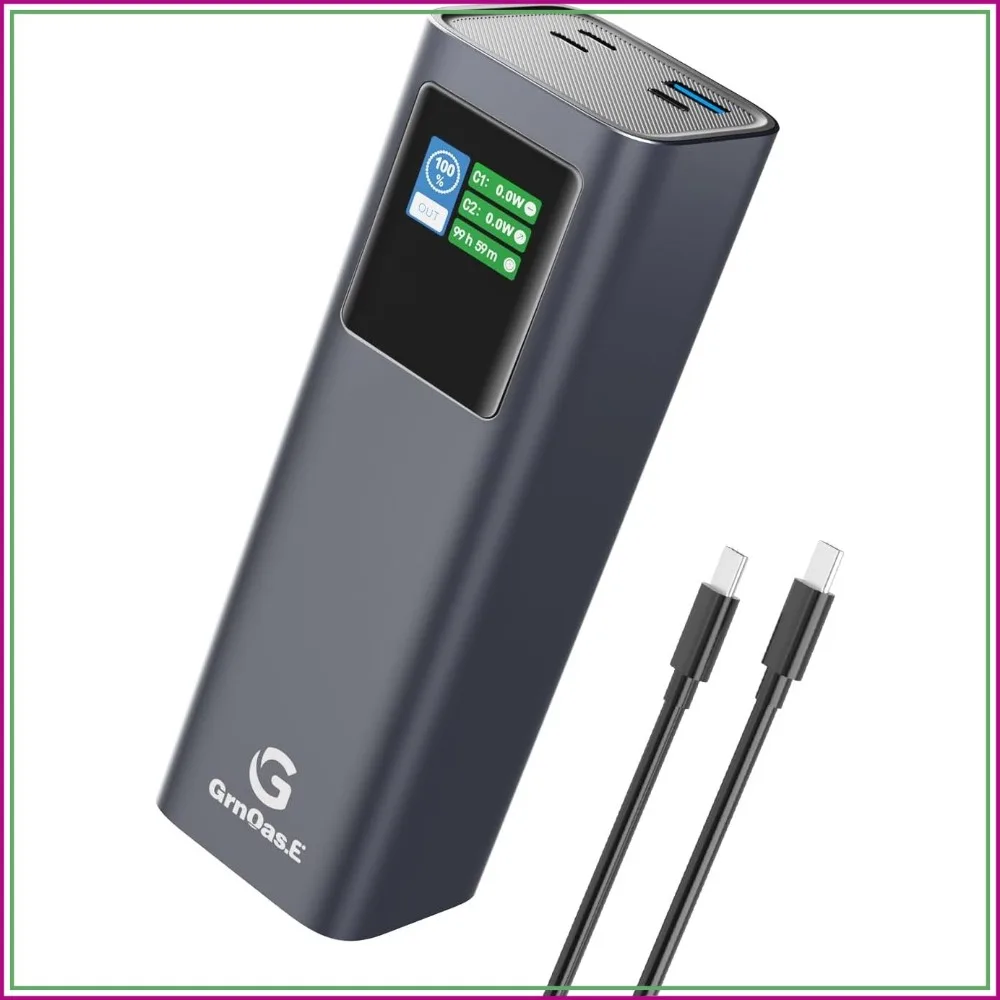 27000mAh 140W Laptop Power Bank, PD 3.1 Fast Charging, Smart Display, 99Wh for MacBook, iPhone, Samsung, Dark Gray
27000mAh 140W Laptop Power Bank, PD 3.1 Fast Charging, Smart Display, 99Wh for MacBook, iPhone, Samsung, Dark Gray