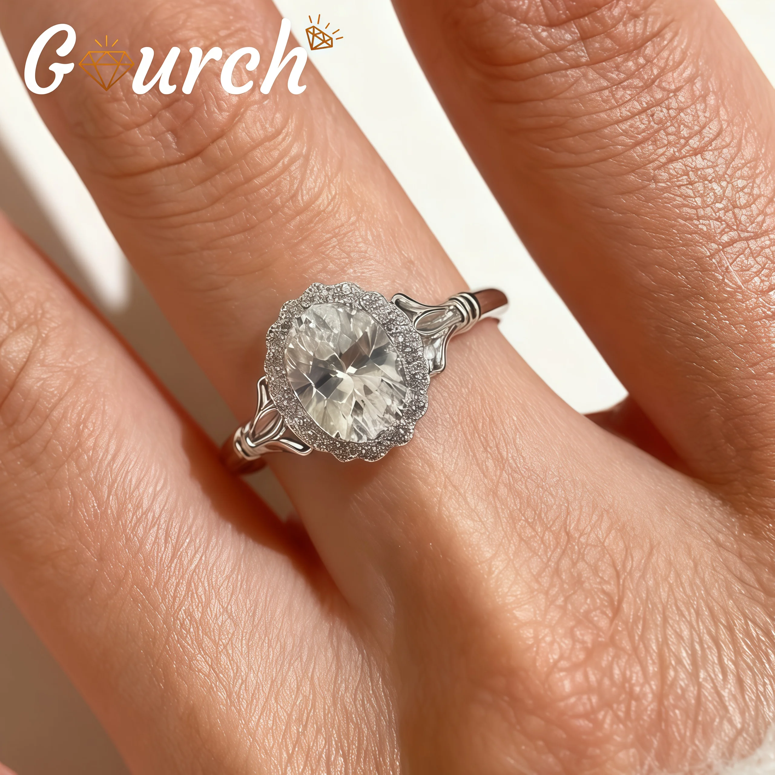 Gourch 2ct S925 Sterling Silver Crown Oval Shape Moissanite/ High Carbon for Women Elegant Weddiing Gift can be Adjustable Ring
Gourch 2ct S925 Sterling Silver Crown Oval Shape Moissanite/ High Carbon for Women Elegant Weddiing Gift can be Adjustable Ring