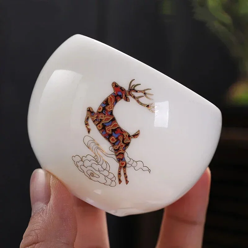 Chinese Fine Ceramic Teacups Handmade White Porcelain Tea Bowl Portable
Chinese Fine Ceramic Teacups Handmade White Porcelain Tea Bowl Portable