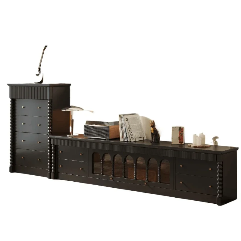 French retro solid wood TV cabinet, medieval old money style European villa audio-visual floor cabinet combination
French retro solid wood TV cabinet, medieval old money style European villa audio-visual floor cabinet combination