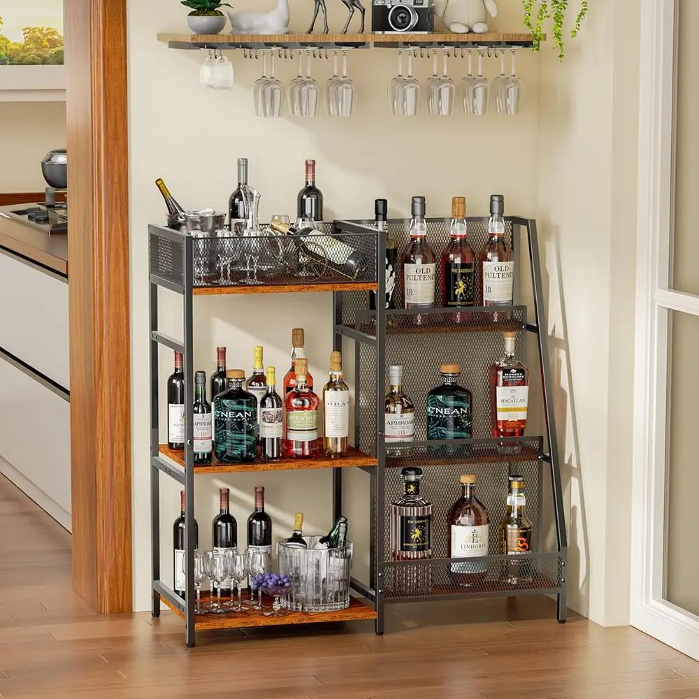 Liquor Stand, 6-Tier Stepped Bar Cabinet Freestanding Floor For Whiskey & Wine Bottles, Versatile Corner Bar Stand With Fences,
Liquor Stand, 6-Tier Stepped Bar Cabinet Freestanding Floor For Whiskey & Wine Bottles, Versatile Corner Bar Stand With Fences,