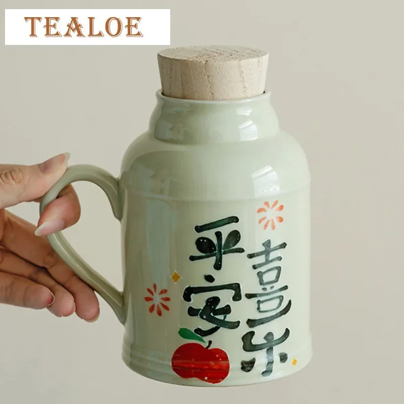 710ml Hand Drawn Peace Joy Teapot Boutique Ceramic Teapot With Wooden Lid Elegant Large Capacity Pot Tea Maker Kettle Teaware
710ml Hand Drawn Peace Joy Teapot Boutique Ceramic Teapot With Wooden Lid Elegant Large Capacity Pot Tea Maker Kettle Teaware
