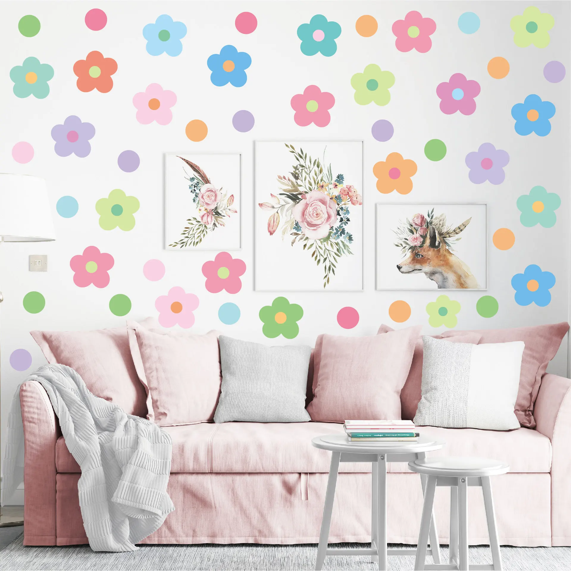 Cartoon Flower Wall Stickers - Aesthetic Dot Decals for Kids Room Kindergarten Living Room Home Decor PVC Wall Art
Cartoon Flower Wall Stickers - Aesthetic Dot Decals for Kids Room Kindergarten Living Room Home Decor PVC Wall Art