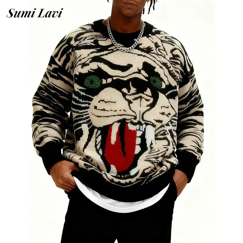 Casual Mens Long Sleeve O Neck Sweater 2025 Autumn Winter Vintage Tiger Pattern Knit Jumpers Men Clothes Knitted Sweaters
Casual Mens Long Sleeve O Neck Sweater 2025 Autumn Winter Vintage Tiger Pattern Knit Jumpers Men Clothes Knitted Sweaters