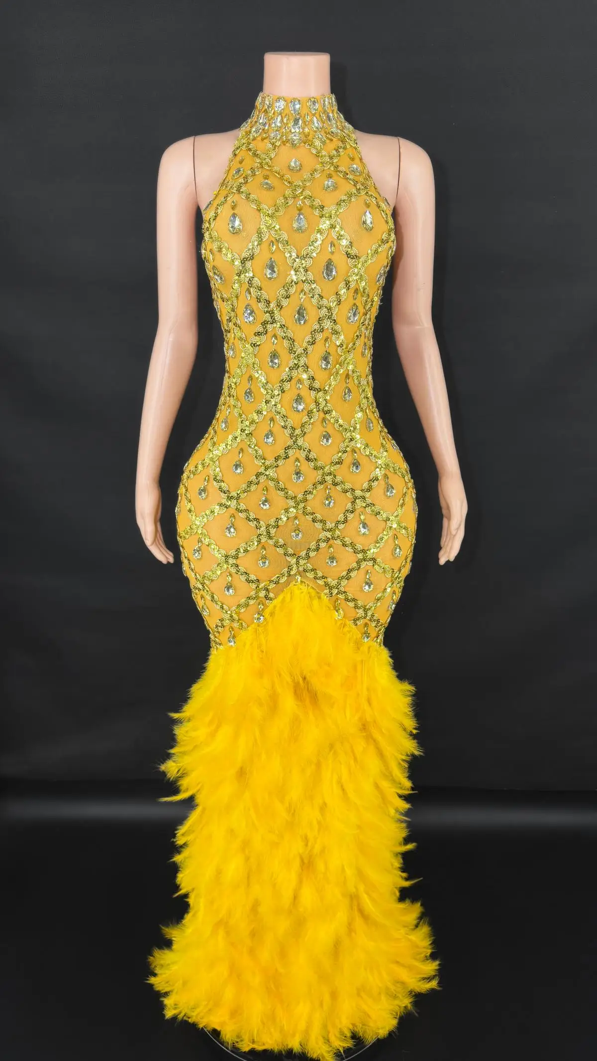 ZD Sexy High-end Sparkly Rhinestones Sequins Supenders Mesh Trailing dress Women Evening Prom Gown Show Red carpet Stage Gowns 
ZD Sexy High-end Sparkly Rhinestones Sequins Supenders Mesh Trailing dress Women Evening Prom Gown Show Red carpet Stage Gowns