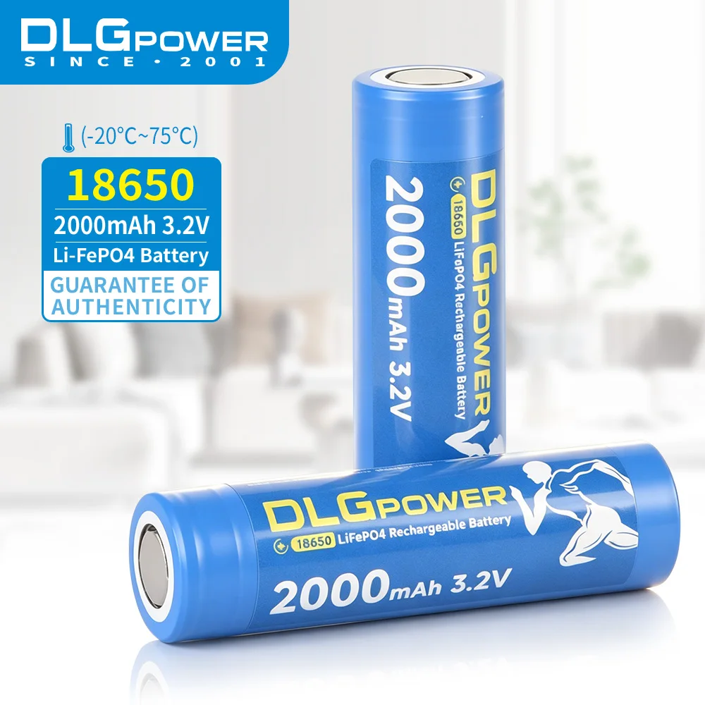 DLGPOWER 18650 2000mAh 3.2V LiFePo4 Rechargeable battery Rechargeable For Toys discharge cycle Flashlight Smoke alarm Headlight
DLGPOWER 18650 2000mAh 3.2V LiFePo4 Rechargeable battery Rechargeable For Toys discharge cycle Flashlight Smoke alarm Headlight