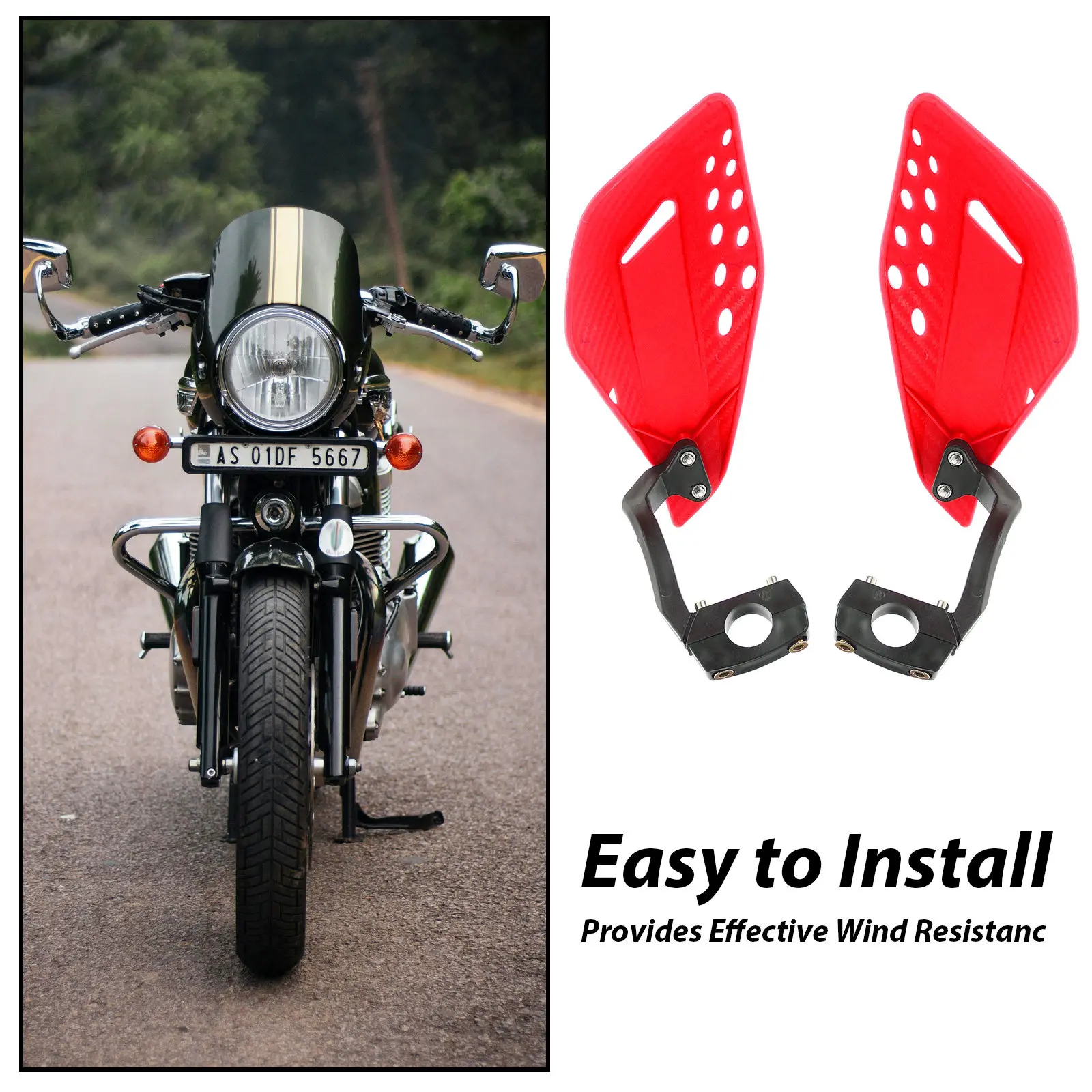 1Pair Universal Motorcycle Handguards High-Strength Crash Protection for Dirt Bikes Atvs All Weather Wind Rain Debris Shield
1Pair Universal Motorcycle Handguards High-Strength Crash Protection for Dirt Bikes Atvs All Weather Wind Rain Debris Shield