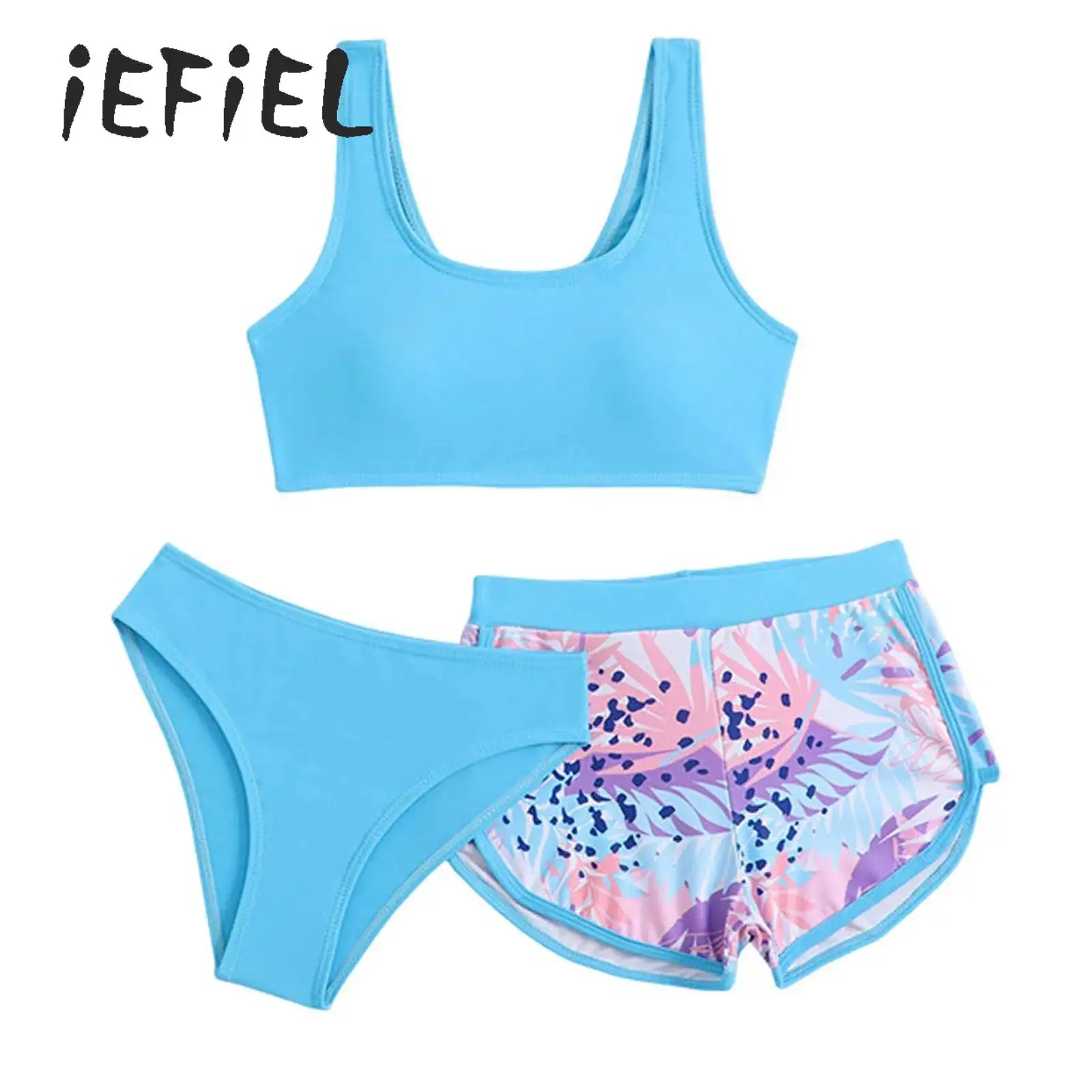 Girls 3 Pieces Color Block Printed Swimsuit Sleeveless Bra Top with Briefs And Shorts Set Swimwear Summer Beach Holiday Swimming
Girls 3 Pieces Color Block Printed Swimsuit Sleeveless Bra Top with Briefs And Shorts Set Swimwear Summer Beach Holiday Swimming