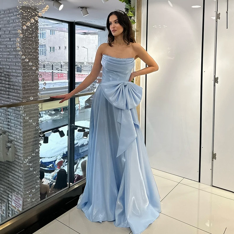 Thinyfull Formal A-Line Prom Evening Dresses Saudi Arabia Strapless Bow Party Dress Sexy Night Cocktail Prom Gowns Customized
Thinyfull Formal A-Line Prom Evening Dresses Saudi Arabia Strapless Bow Party Dress Sexy Night Cocktail Prom Gowns Customized