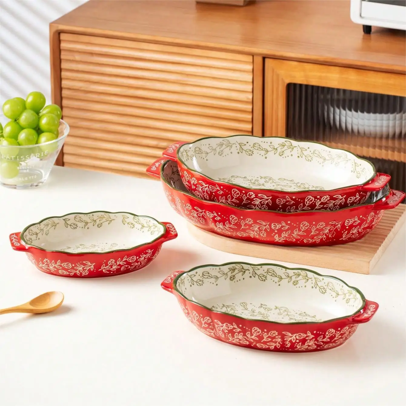 DSA Red Vintage Hand Painted Oval Ceramic Baking Pan BBQ Salad Dessert Cake Kitchen Cutlery Baking Pan
DSA Red Vintage Hand Painted Oval Ceramic Baking Pan BBQ Salad Dessert Cake Kitchen Cutlery Baking Pan