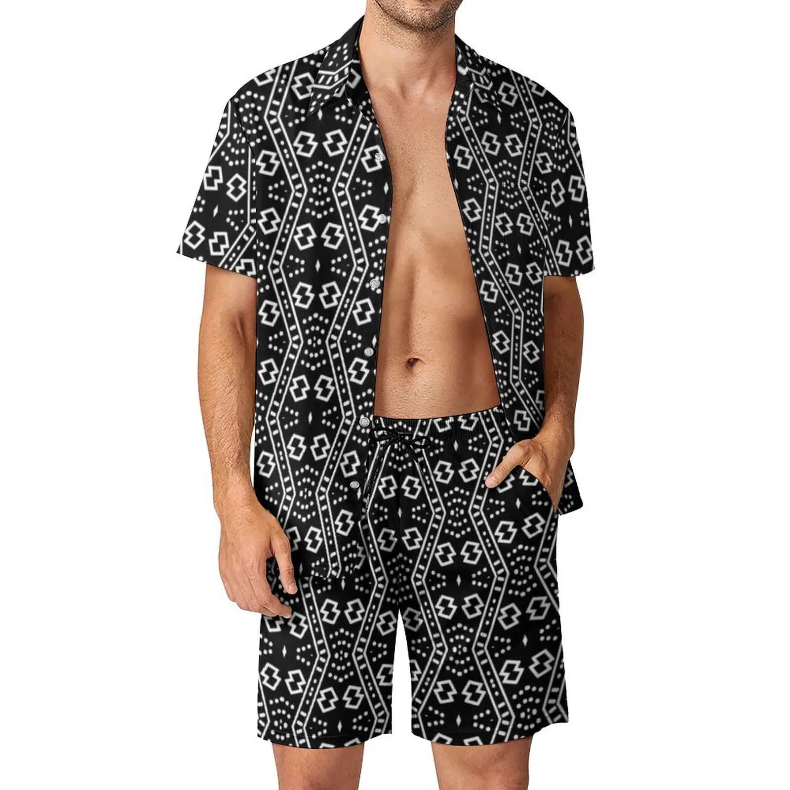 Black African Retro Men Sets Geometry Print Trendy Casual Shirt Set Short Sleeve Shorts Summer Vacation Suit Plus Size
Black African Retro Men Sets Geometry Print Trendy Casual Shirt Set Short Sleeve Shorts Summer Vacation Suit Plus Size
