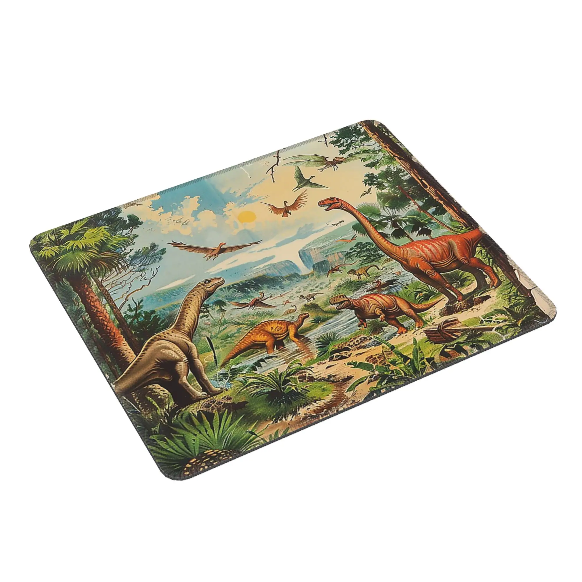 Dinosaur In Forest Scene Mouse Pad Computer Keyboard Mouse Mat Gaming PC Laptop Desk Mat Office Table Mats