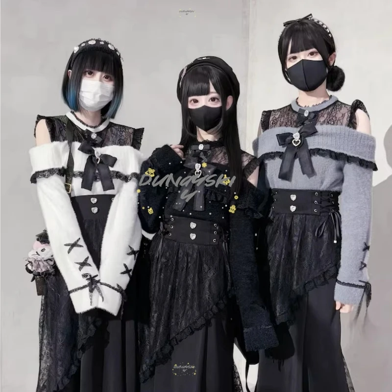 Jirai Kei Lace Sweater Winter Suit 4 Colours White Black Blue Pink Clothes Girls Cosplay Outfit Halloween Comic Con Carnival
Jirai Kei Lace Sweater Winter Suit 4 Colours White Black Blue Pink Clothes Girls Cosplay Outfit Halloween Comic Con Carnival