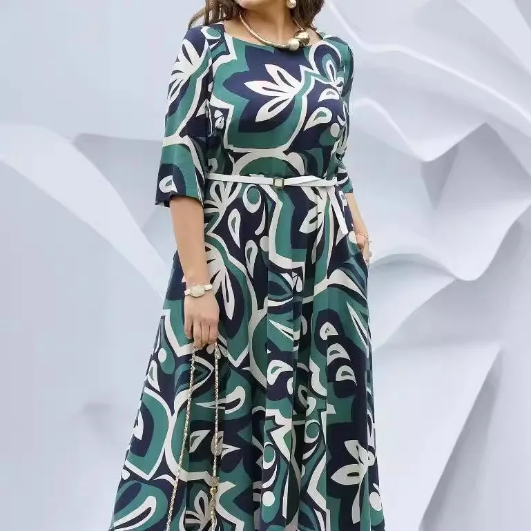 2024 Fashion Summer Vintage Midi Dress Women Loose Print Elegant Vacation Dress
2024 Fashion Summer Vintage Midi Dress Women Loose Print Elegant Vacation Dress