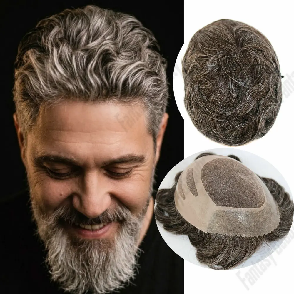 Men's Durable NPU Bond Base Toupee Human Hair For Baldness Capillary Prothesis Grey 240#1b30# Black Male Hair Replacement System
Men's Durable NPU Bond Base Toupee Human Hair For Baldness Capillary Prothesis Grey 240#1b30# Black Male Hair Replacement System