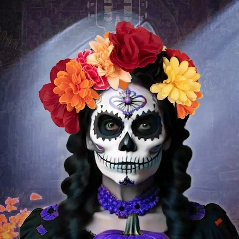 39BC Halloween Flower Headband for Day of the Death Adult Kids Mexico Festival Accessories Hairhoop Party Supply Hairband
39BC Halloween Flower Headband for Day of the Death Adult Kids Mexico Festival Accessories Hairhoop Party Supply Hairband