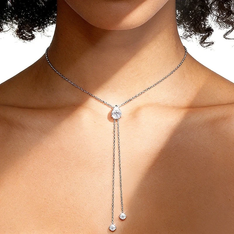 1-2CT Pear Cut Moissanite Long Necklace for Women Luxury Jewelry Female Neck Chain Solid Silver 925 Pendant Lab Diamond Jewerly
1-2CT Pear Cut Moissanite Long Necklace for Women Luxury Jewelry Female Neck Chain Solid Silver 925 Pendant Lab Diamond Jewerly