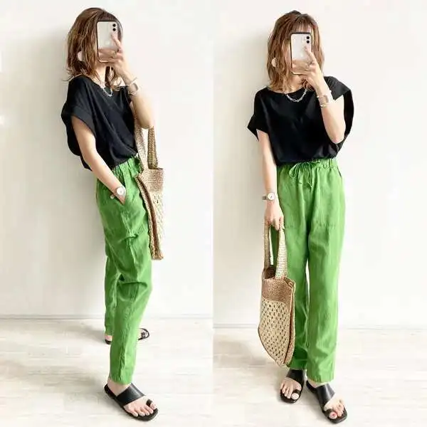 2025 Summer Round Neck Shoulder Short Sleeve T-shirt+elastic Waist Drawstring Strap Collection Leggings Two Piece Set
2025 Summer Round Neck Shoulder Short Sleeve T-shirt+elastic Waist Drawstring Strap Collection Leggings Two Piece Set