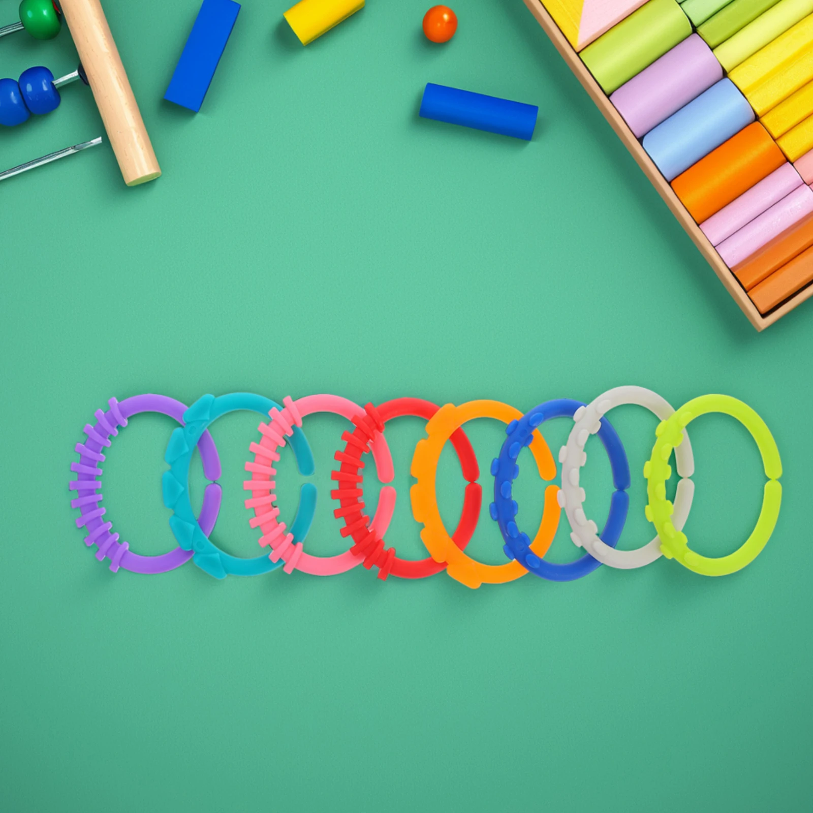 18 Pcs Connecting Ring Baby Toys Teether Rattle Links Infant Rings Stroller Toys Safe Non-Toxic Plastic Material Kids Activity
18 Pcs Connecting Ring Baby Toys Teether Rattle Links Infant Rings Stroller Toys Safe Non-Toxic Plastic Material Kids Activity