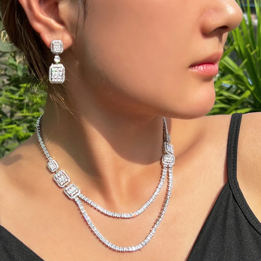 ThreeGraces Elegant Fashion Shiny Zirconia Luxury Bridal Wedding Evening Party Necklace and Earrings Jewelry Set for Women TZ973
ThreeGraces Elegant Fashion Shiny Zirconia Luxury Bridal Wedding Evening Party Necklace and Earrings Jewelry Set for Women TZ973