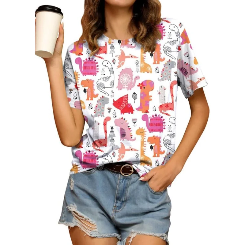Women's Cute Shirt 3D Dinosaur Pattern Party Casual Loose Short Sleeves T T-shirt Gift for Mom
Women's Cute Shirt 3D Dinosaur Pattern Party Casual Loose Short Sleeves T T-shirt Gift for Mom