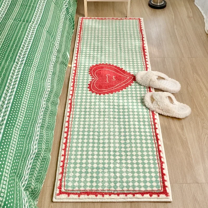 Bedroom Carpet Bedside Floor Mat Long Carpets Green Plaid Rug Soft Fluffy Foot Mats Sweet Home Decoration Rugs for Living Room
Bedroom Carpet Bedside Floor Mat Long Carpets Green Plaid Rug Soft Fluffy Foot Mats Sweet Home Decoration Rugs for Living Room