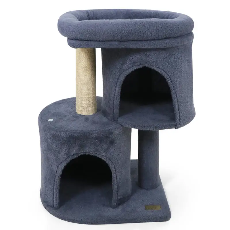 26 Inch Cat Tower with Large Padded Push Perch and Dual Condos-Dark Gray
26 Inch Cat Tower with Large Padded Push Perch and Dual Condos-Dark Gray