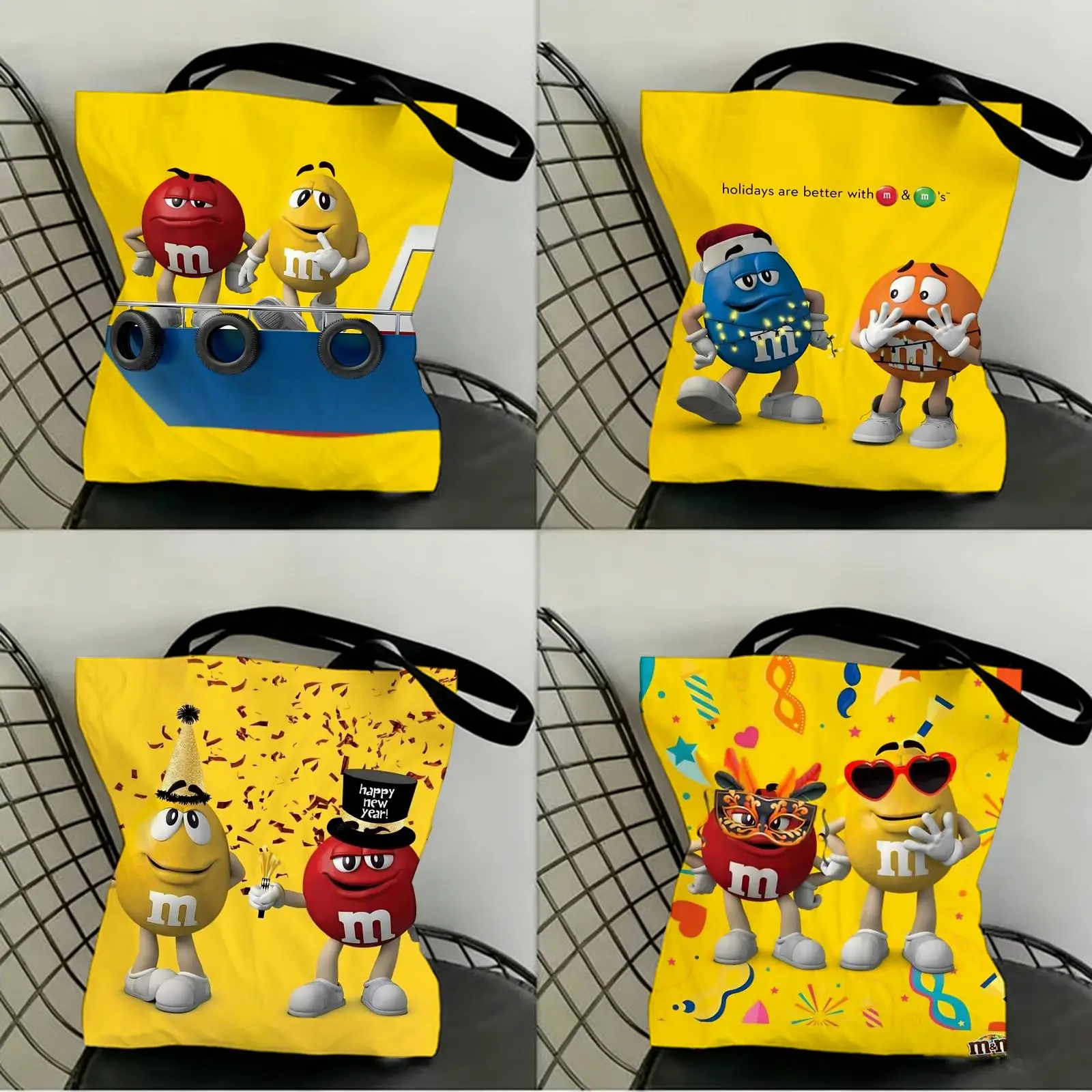 M-M&M's Chocolate Candy Storage Bags Canvas Double-Sided Print Fashion Shoulder Tote Shopping Bag Gift Eco Handbags
M-M&M's Chocolate Candy Storage Bags Canvas Double-Sided Print Fashion Shoulder Tote Shopping Bag Gift Eco Handbags