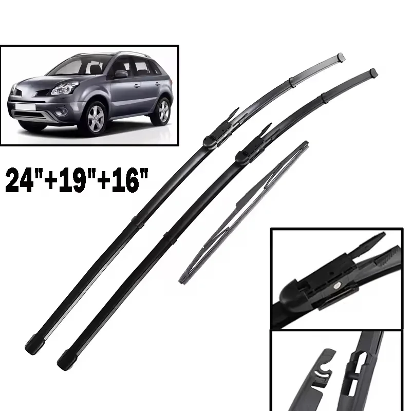 Wiper Front & Rear Wiper Blades Set For Renault Koleos MK1 2008 - 2015 Windshield Windscreen Window Brushes 24"+19"+16"
Wiper Front & Rear Wiper Blades Set For Renault Koleos MK1 2008 - 2015 Windshield Windscreen Window Brushes 24"+19"+16"