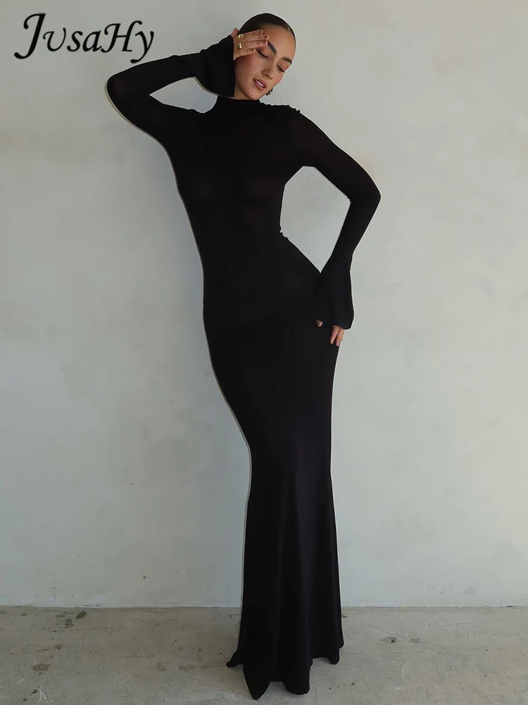 JusaHy Women New Solid Sexy&High Street Turtleneck Long Dress Backless Waist Maxi Dresses Long Sleeve Slim Dress Robe 2023
JusaHy Women New Solid Sexy&High Street Turtleneck Long Dress Backless Waist Maxi Dresses Long Sleeve Slim Dress Robe 2023