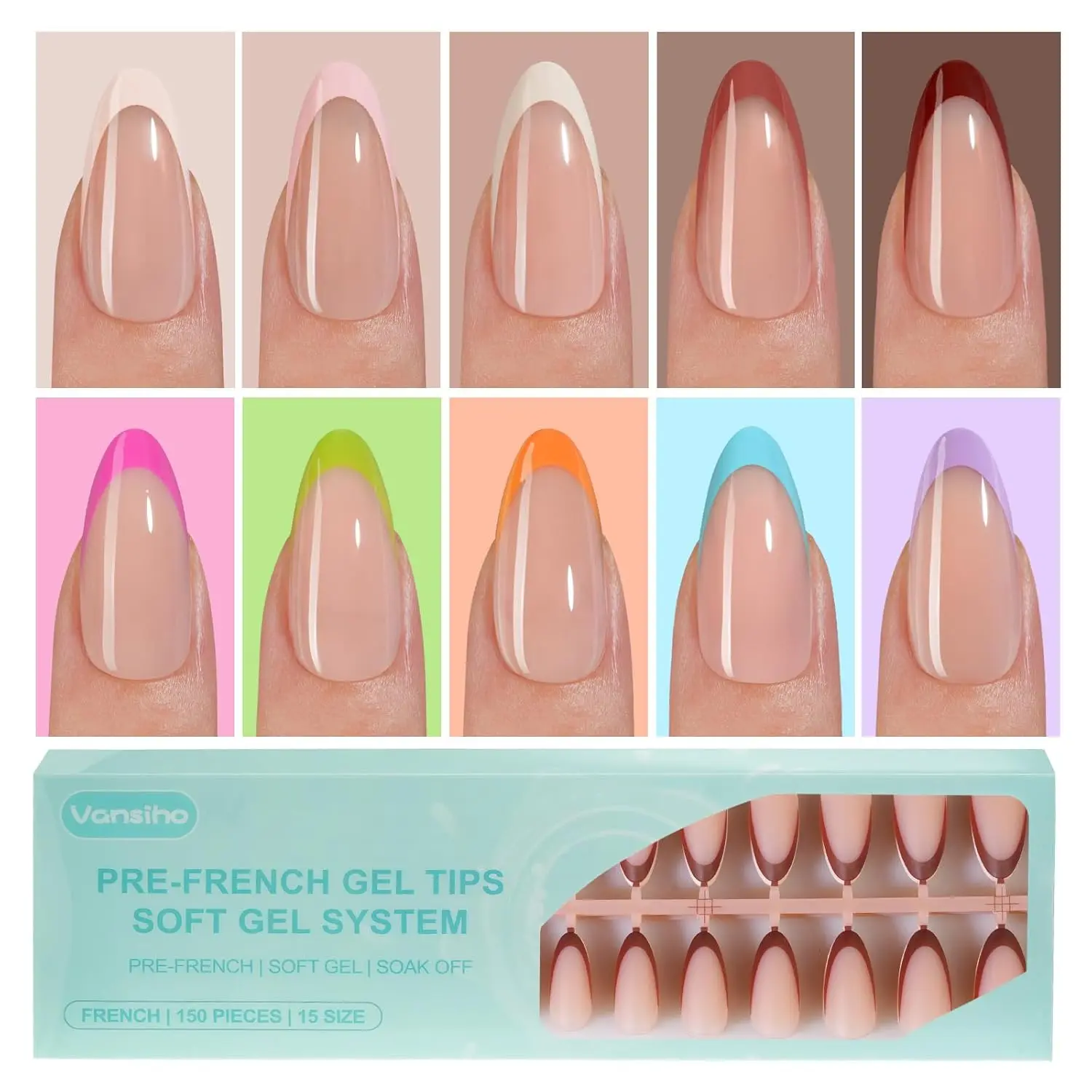 French Gel Nail Tips Almond, 300Pcs Medium Press on Nails, Acrylic Fake Nails for Nail Art DIY 15 Sizes
French Gel Nail Tips Almond, 300Pcs Medium Press on Nails, Acrylic Fake Nails for Nail Art DIY 15 Sizes