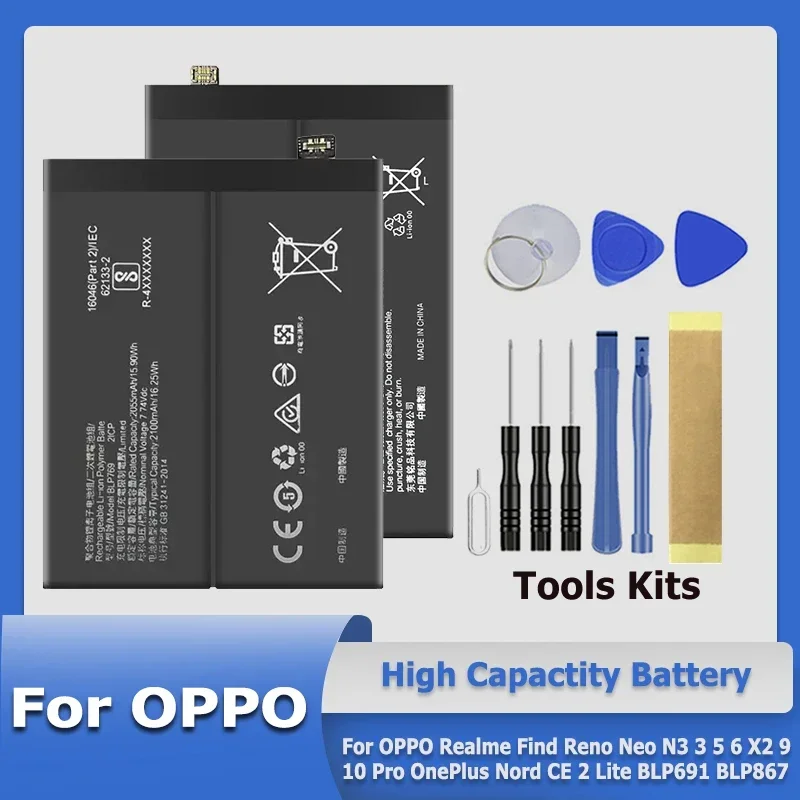 BLP565 BLP909 BLP957 Battery For OPPO Realme Oneplus Reno Find GT 4 4SE X5 5K R5 R5S 6 K9 7 8S 8T 10 BLP917 3000 3005 3007 Pro
BLP565 BLP909 BLP957 Battery For OPPO Realme Oneplus Reno Find GT 4 4SE X5 5K R5 R5S 6 K9 7 8S 8T 10 BLP917 3000 3005 3007 Pro