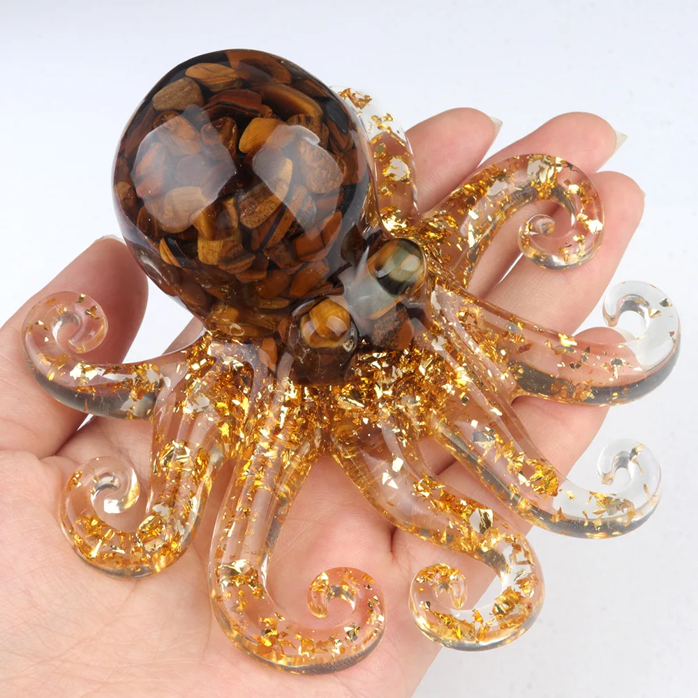 Natural Crystal Stone Octopus Epoxy Resin Figurine Handmade Collectibles Craft Ornament Desktop Decoration
Natural Crystal Stone Octopus Epoxy Resin Figurine Handmade Collectibles Craft Ornament Desktop Decoration