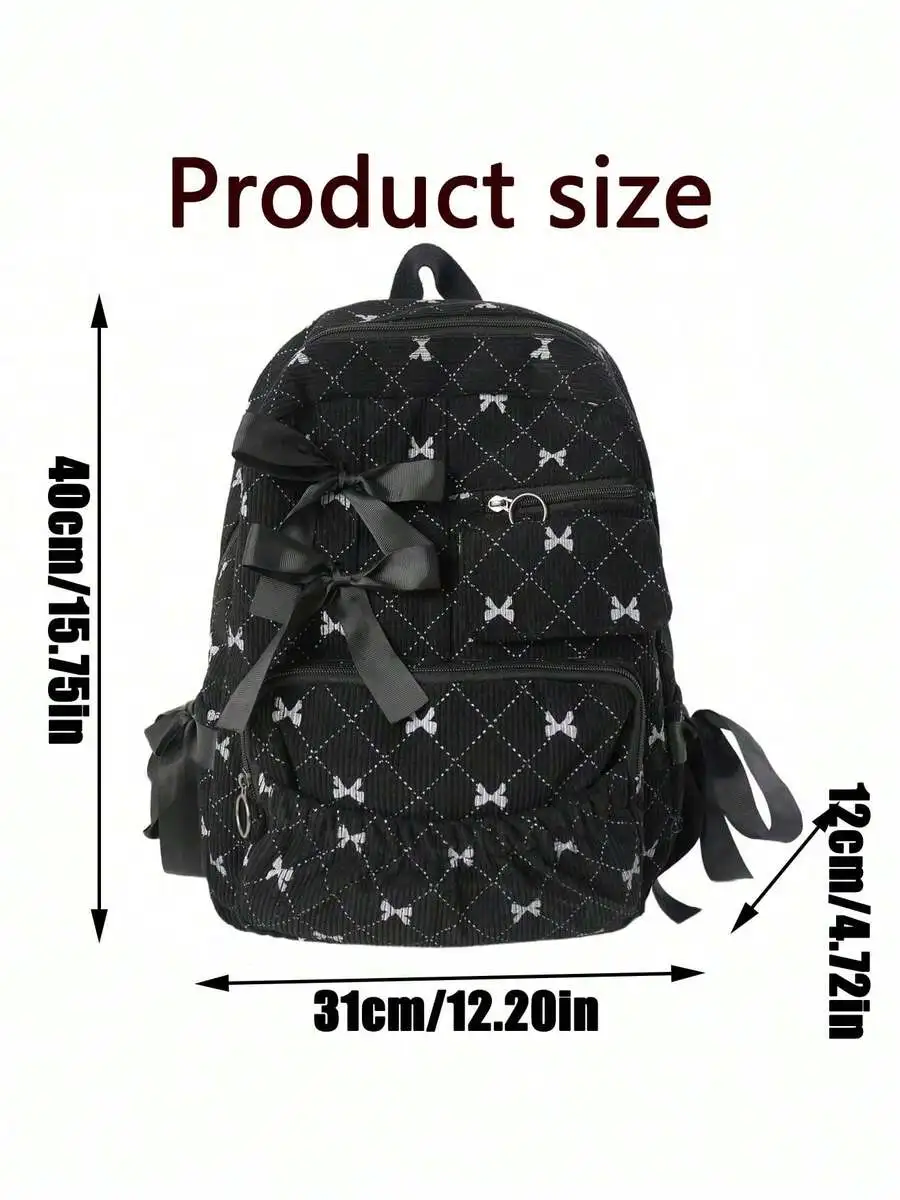 Preppy Bow Decorated Backpack Large Capacity Waterproof Laptop Daypack For Women
Preppy Bow Decorated Backpack Large Capacity Waterproof Laptop Daypack For Women