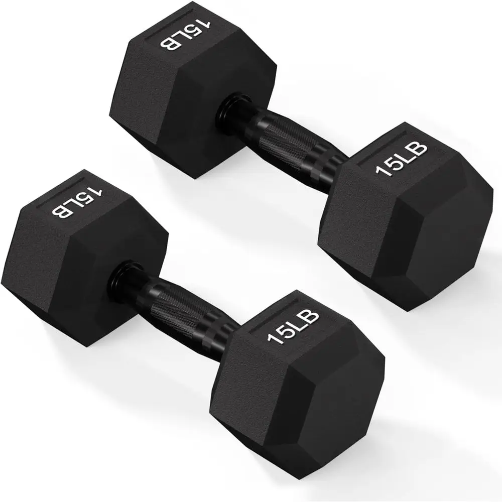 Rubber Coated Hex Dumbbells with Non-Slip Metal Grips for Home Gym, Various Weights
Rubber Coated Hex Dumbbells with Non-Slip Metal Grips for Home Gym, Various Weights