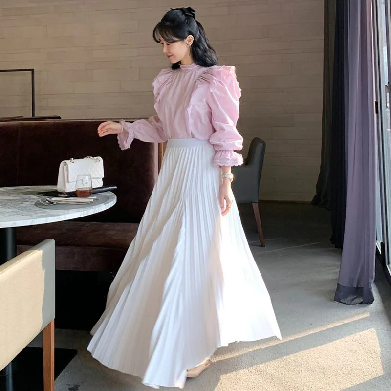 Wedbleser Korean Chic Autumn Gentle Temperament High Waist Slimming Irregular Design Large Swing Pleated Long Skirts Women
Wedbleser Korean Chic Autumn Gentle Temperament High Waist Slimming Irregular Design Large Swing Pleated Long Skirts Women