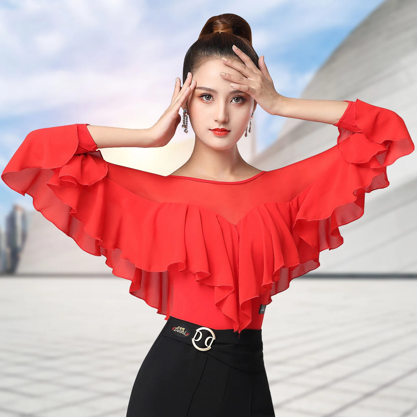 2025 Ballroom Dance Costumes Modern Dance Clothes Women'S Flounce Long Sleeves Mesh Jumpsuit Chacha Rumba Tango Latin DN21050
2025 Ballroom Dance Costumes Modern Dance Clothes Women'S Flounce Long Sleeves Mesh Jumpsuit Chacha Rumba Tango Latin DN21050